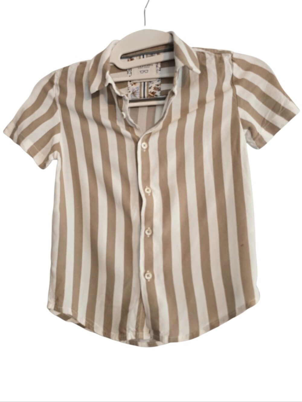 Denim & Flower Vertical Striped Button Down Toddler Shirt Size5/6 in EUC